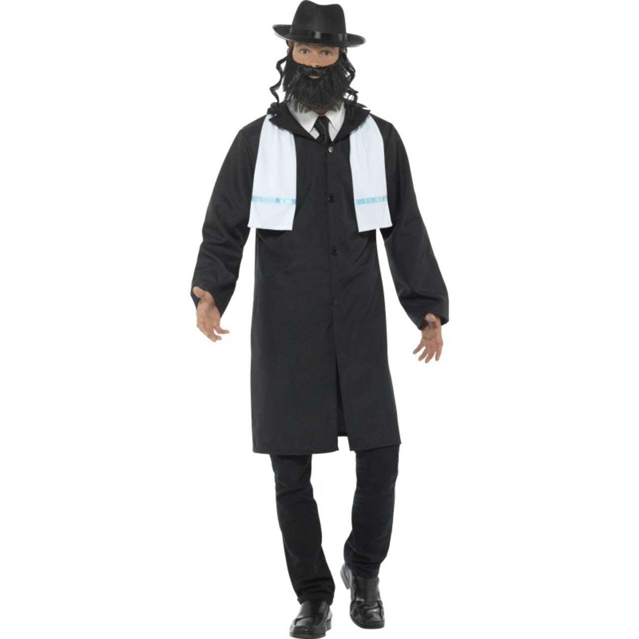 Op deze afbeelding zie je een Kostuums, van het merk Smiffy's. Rabbi Abraham Man Kostuum