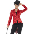 Knallrotes Pailletten Show-Jackett Damen