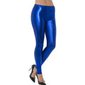 Blue Metallic Disco Leggings Damen