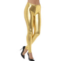 Goldene Metallic-Disco-Leggings Damen
