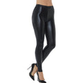Schwarze Metallic-Disco-Leggings Damen