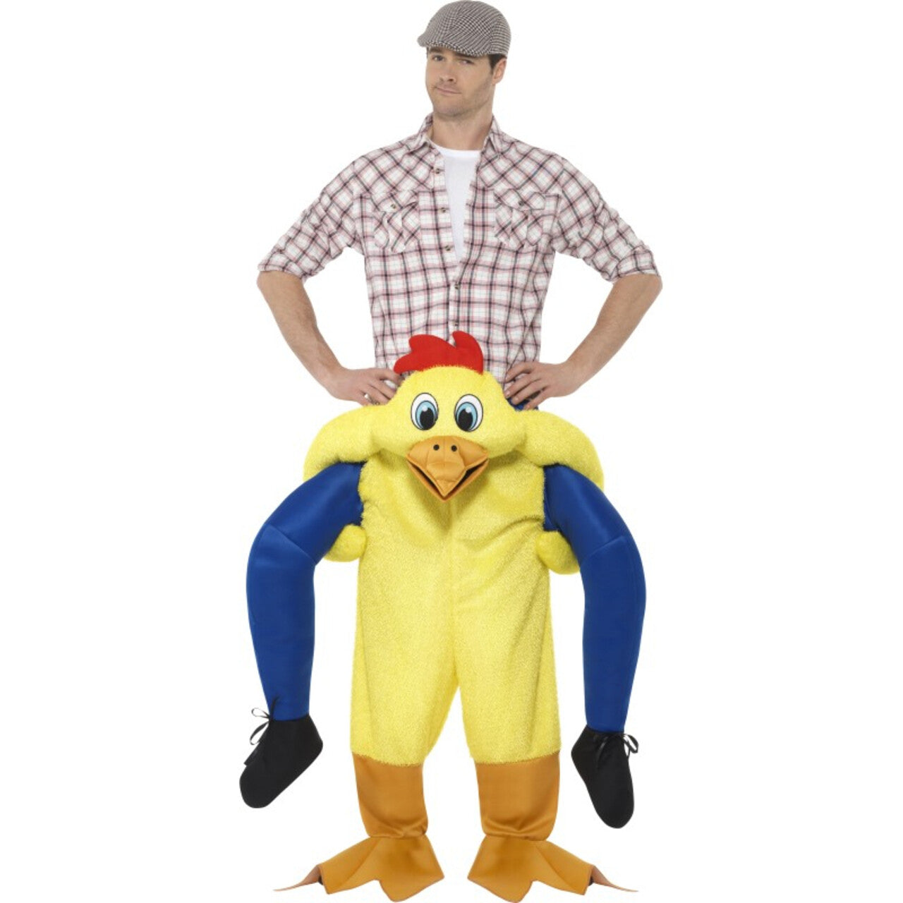 Op deze afbeelding zie je een Kostuums, van het merk Smiffy's. Op De Rug Van Een Kip Man Kostuum