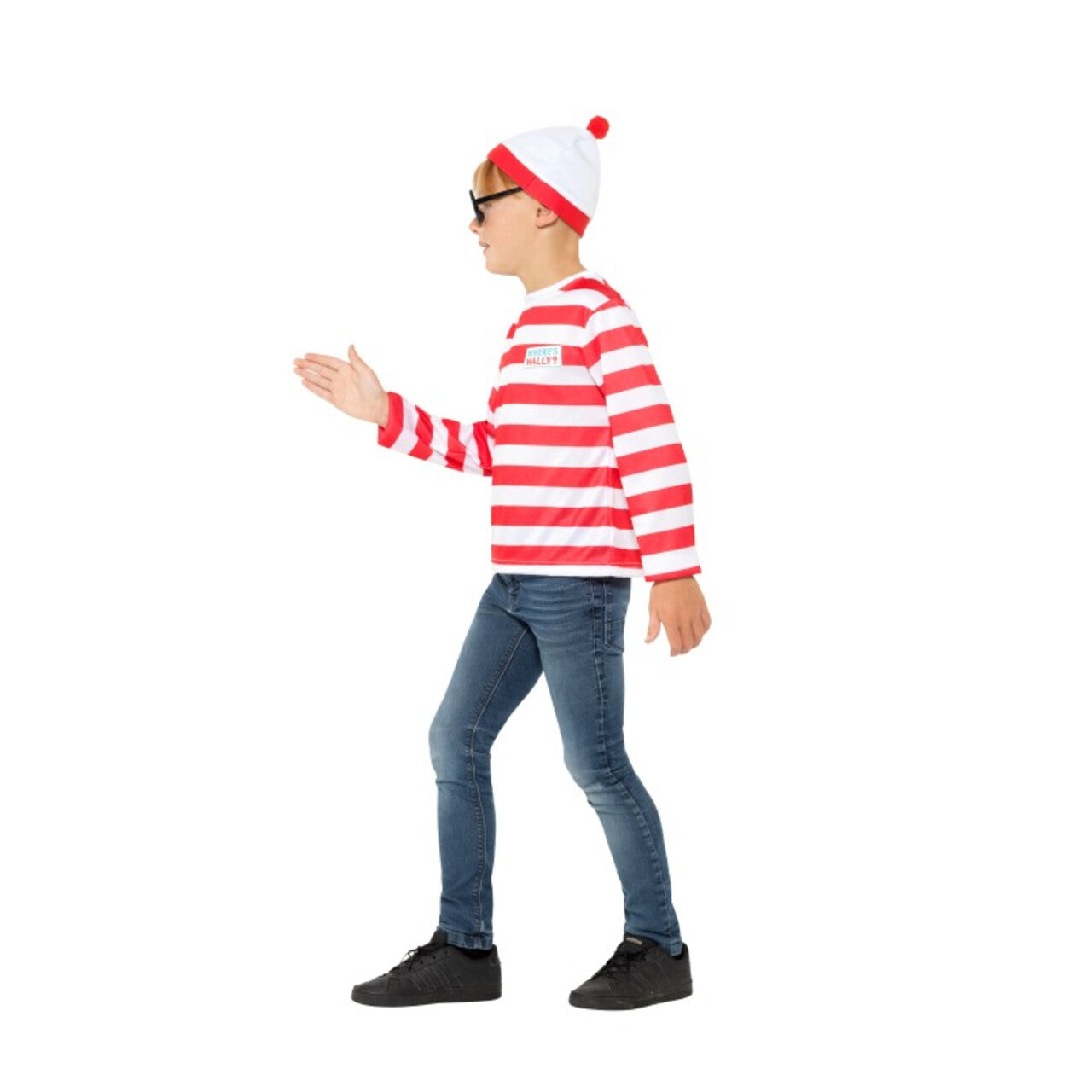 Op deze afbeelding zie je een Kostuums, van het merk Smiffy's. Waar Is Wally Nu Weer Kind Kostuum