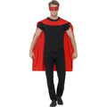 Roter Umhang & Augenmaske Superheld Unisex Kostüm