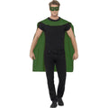 Grüner Umhang Und Augenmaske Superheld Unisex Kostüm