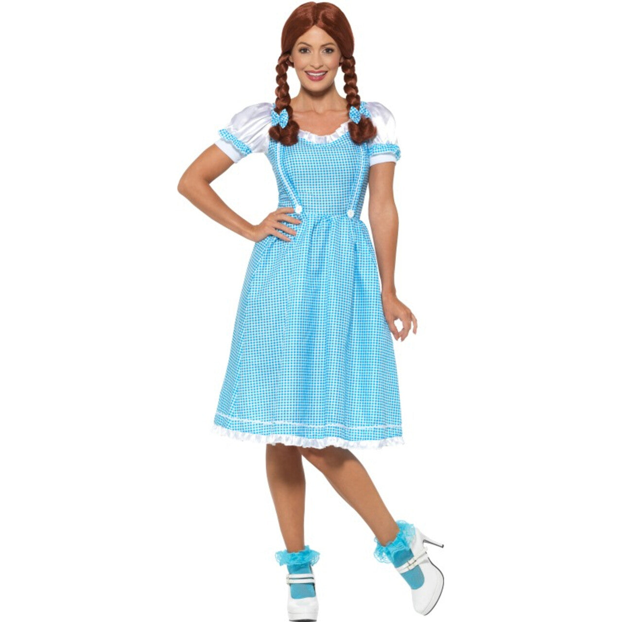 Op deze afbeelding zie je een Kostuums, van het merk Smiffy's. Kansas Country Girl Boerenmeid Vrouw Kostuum