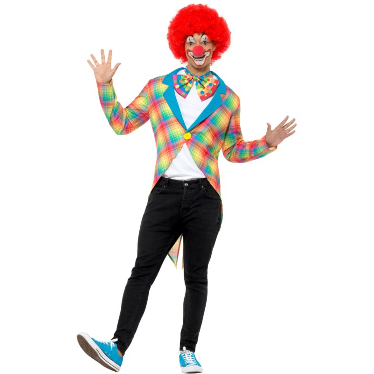 Op deze afbeelding zie je een Kostuums, van het merk Smiffy's. Pastel Ruitjes Circus Clown Jas Man