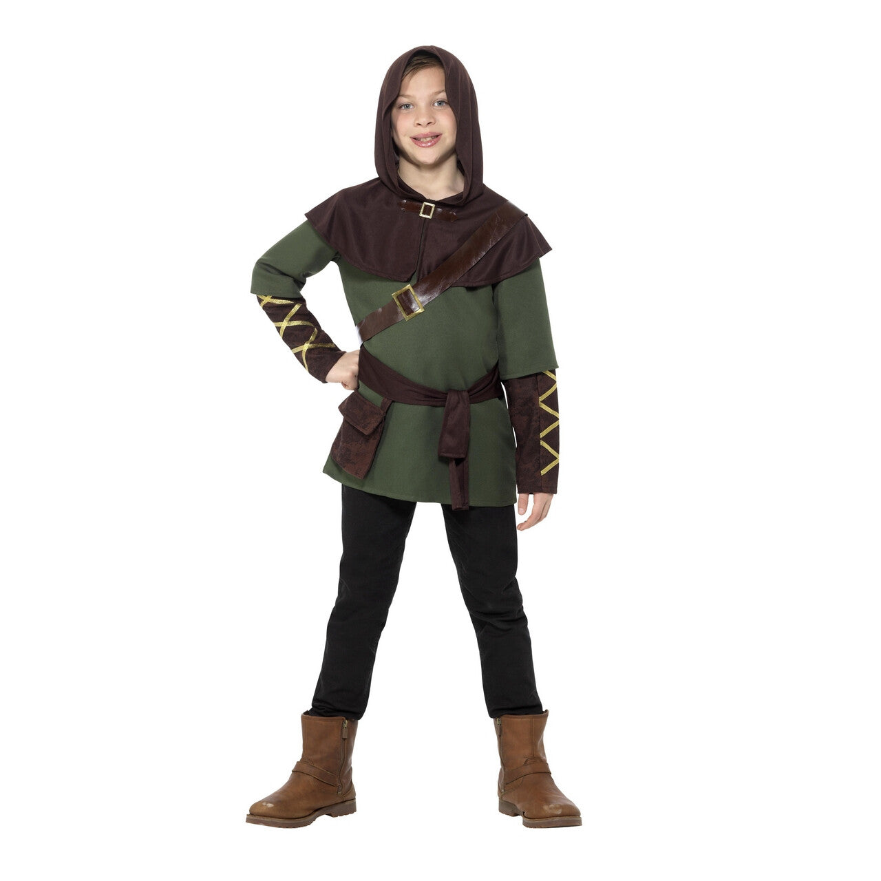 Op deze afbeelding zie je een Kostuums, van het merk Smiffy's. Nachtmerrie Van De Sheriff Robin Hood Jongen Kostuum