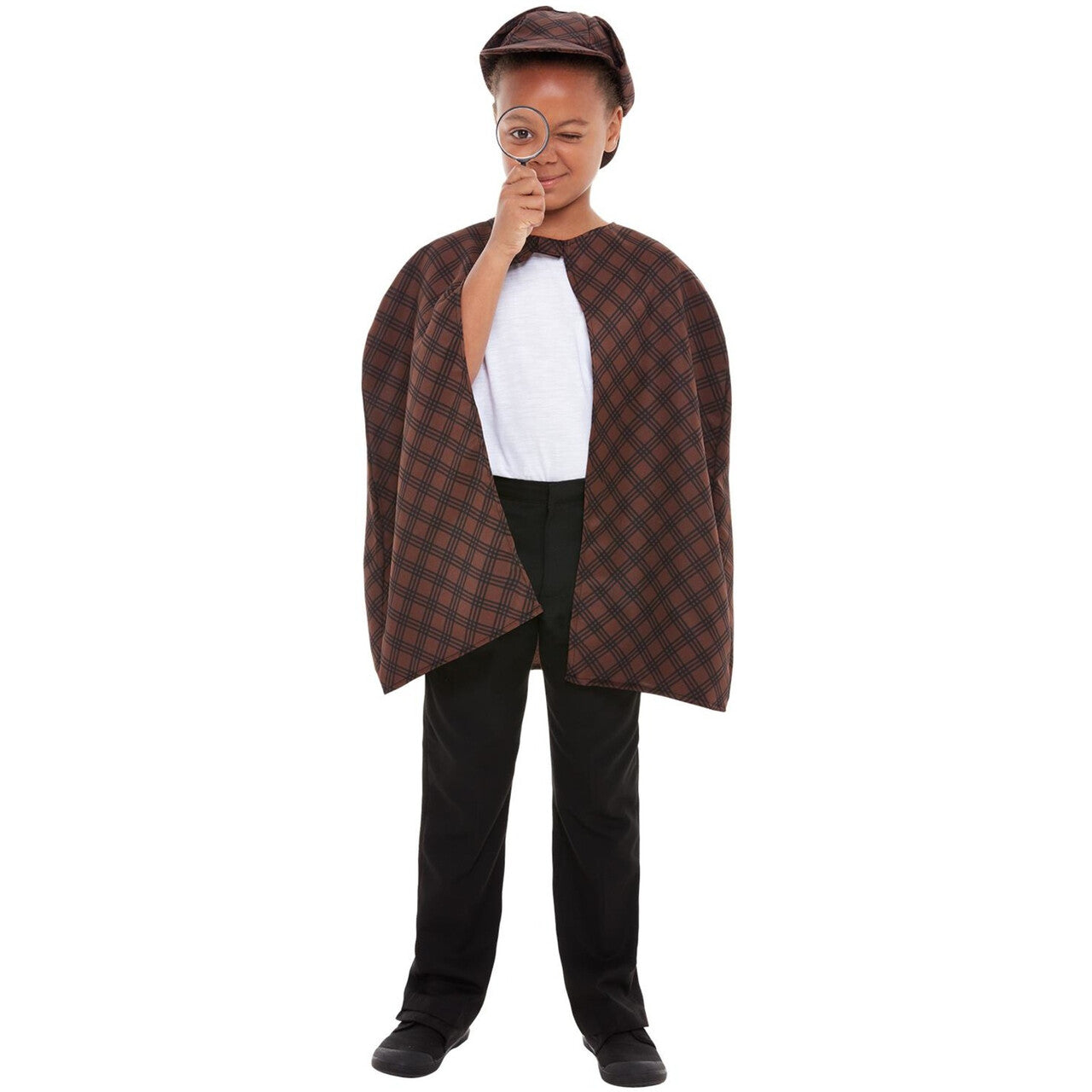 Op deze afbeelding zie je een Kostuums, van het merk Smiffy's. Driedelige Set Slimme Detective Kind