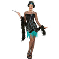 Charleston Flapper Pfauenfeder Motiv Damenkostüm