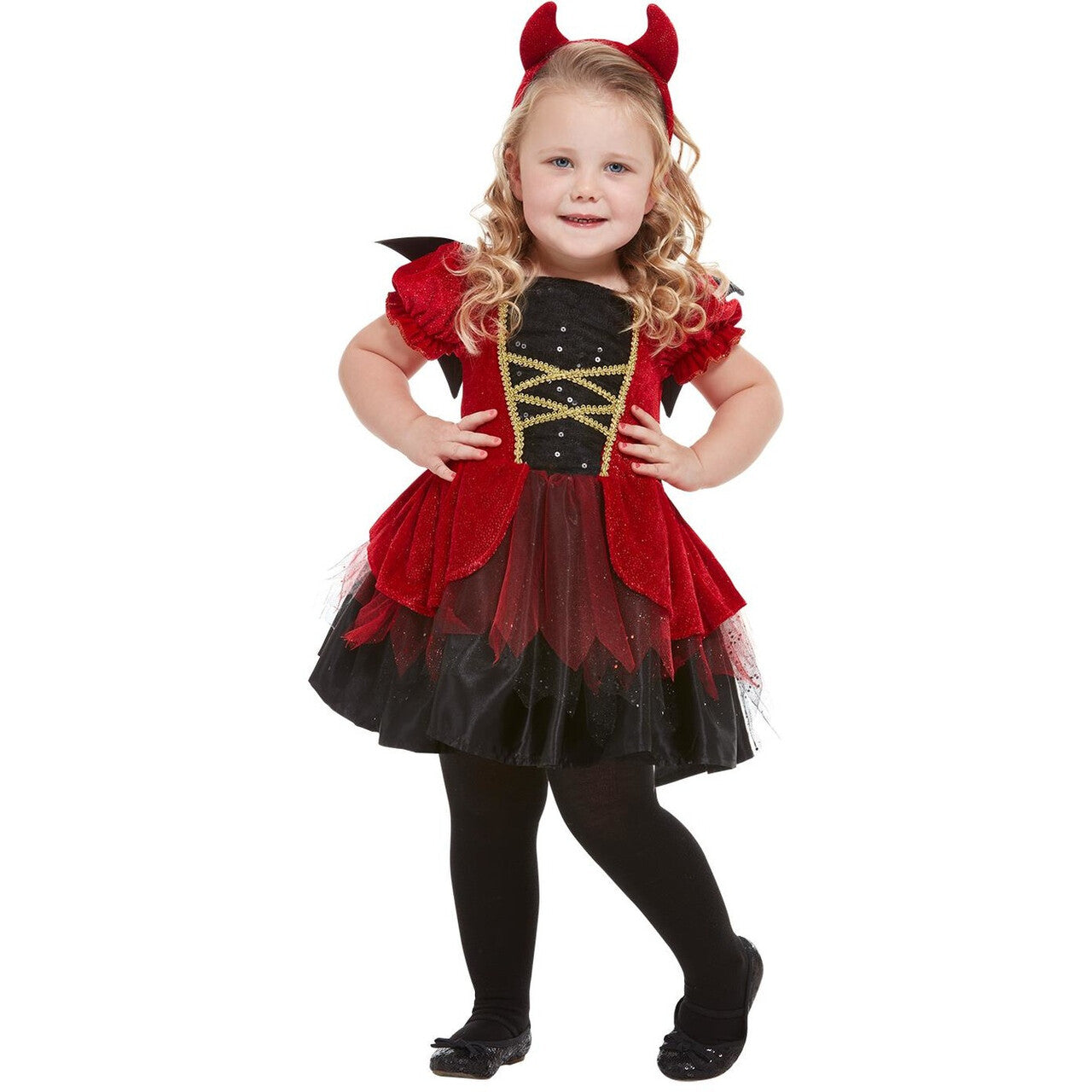 Op deze afbeelding zie je een Kostuums, van het merk Smiffy's. Echt Niet Enge Halloween Duivel Meisje Kostuum