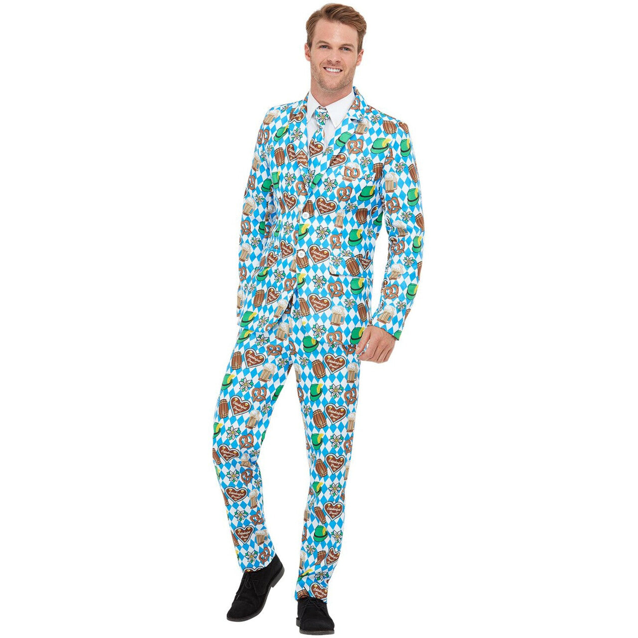 Op deze afbeelding zie je een Kostuums, van het merk Smiffy's. Oktoberfest Bierpullen Pretzel Man Kostuum