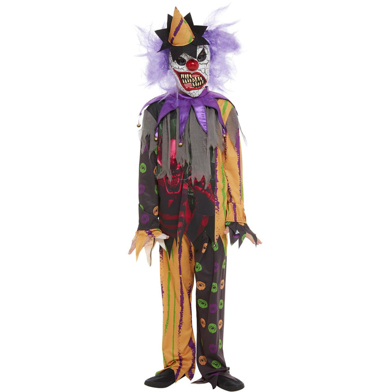 Op deze afbeelding zie je een Kostuums, van het merk Smiffy's. Waanzinnige Afstootwekkende Scary Clown Kind Kostuum