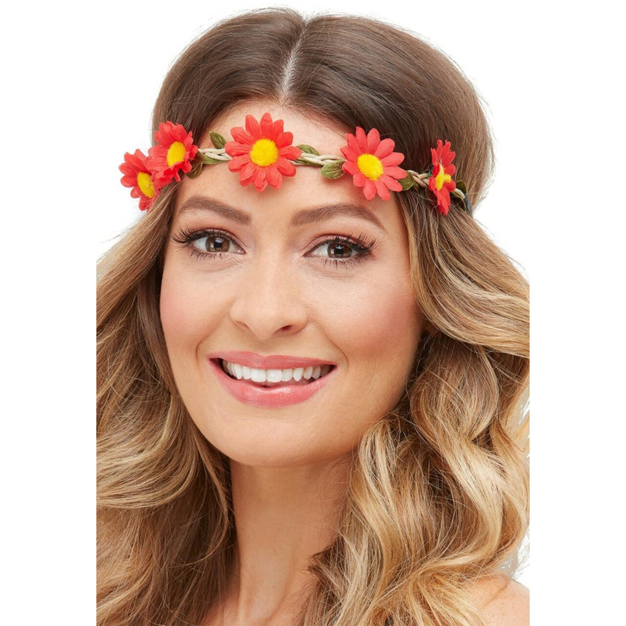 Op deze afbeelding zie je een Accessoires, van het merk Smiffy's. 3 Kleuren Hippie Hoofdbanden Bloemen Madelief
