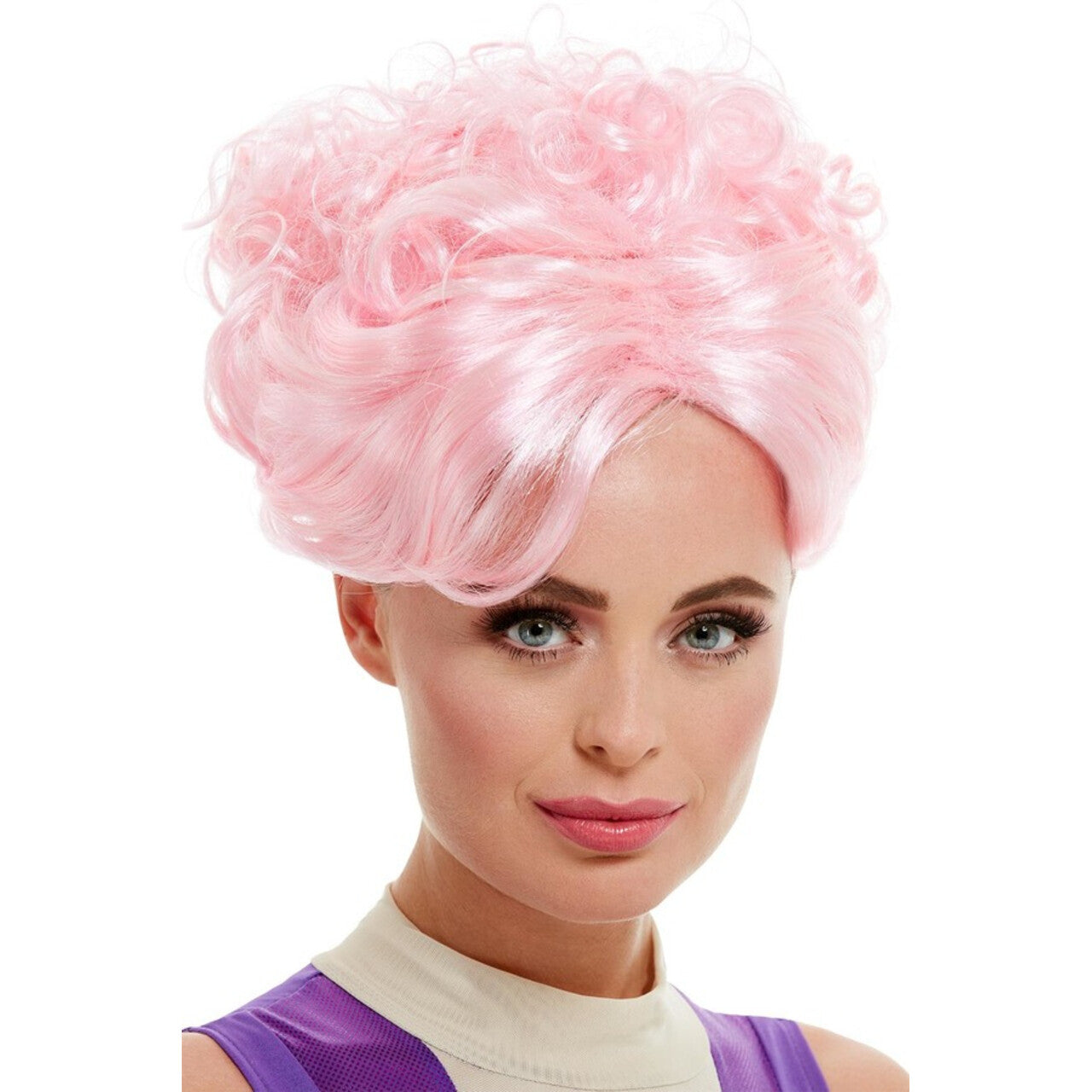 Op deze afbeelding zie je een Accessoires, van het merk Smiffy's. Suikerzoete Roze Pruik Filmster Trapeze Artiest