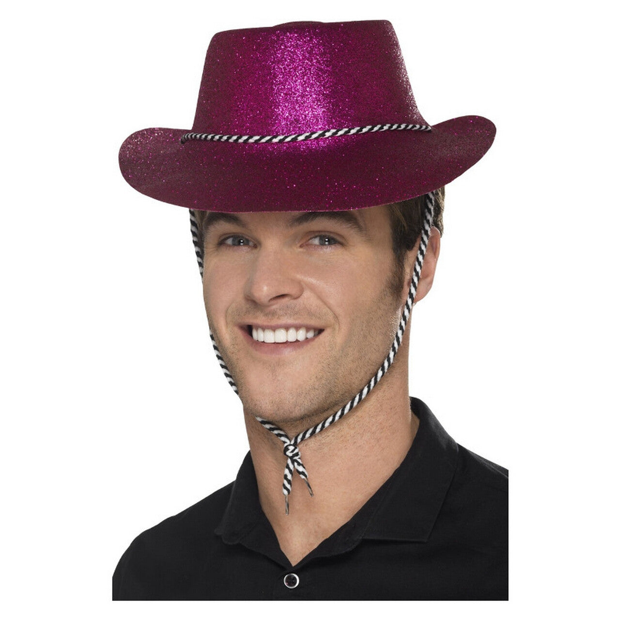 Op deze afbeelding zie je een Accessoires, van het merk Smiffy's. Cowboy Glitter Hoed Fuchsia