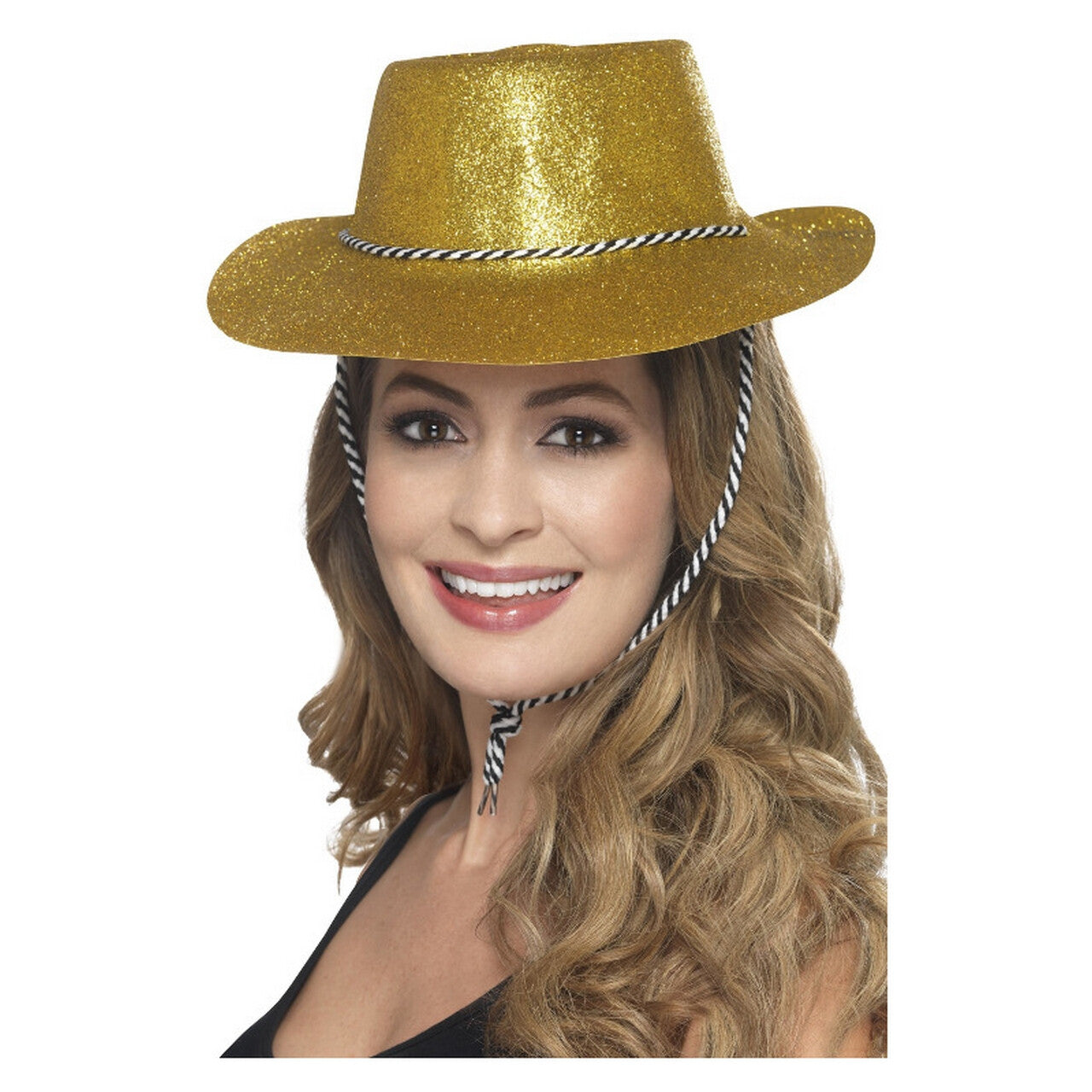 Op deze afbeelding zie je een Accessoires, van het merk Smiffy's. Cowboy Glitter Hoed Goud