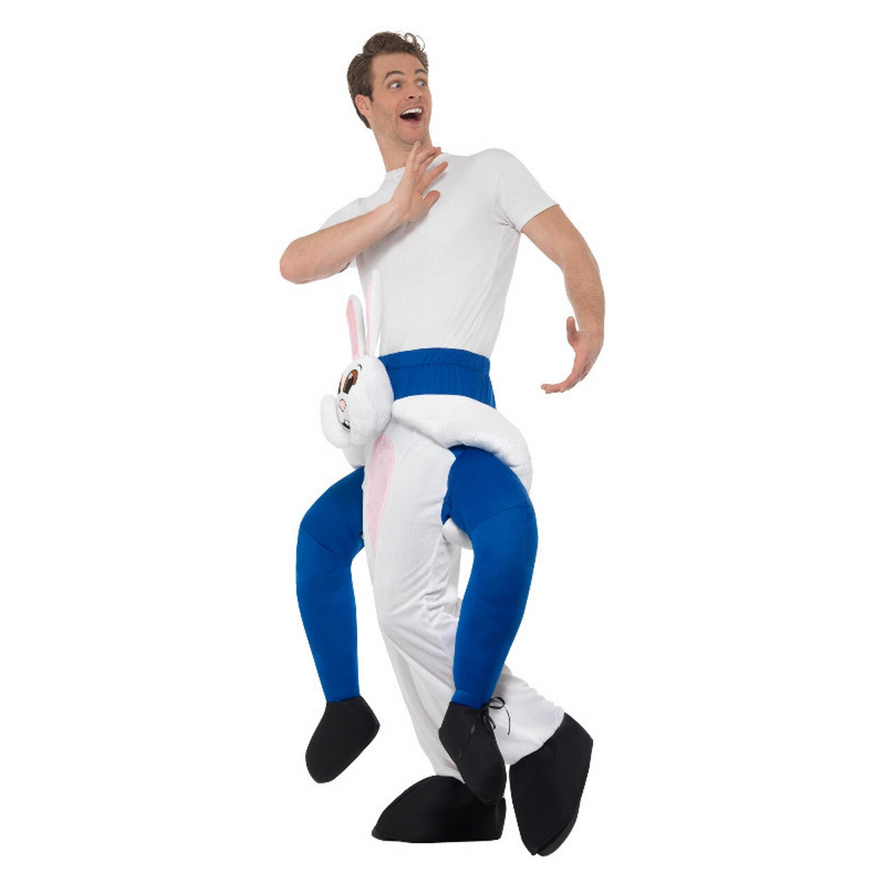 Op deze afbeelding zie je een Kostuums, van het merk Smiffy's. Op De Rug Van Een Wit Konijn Kostuum