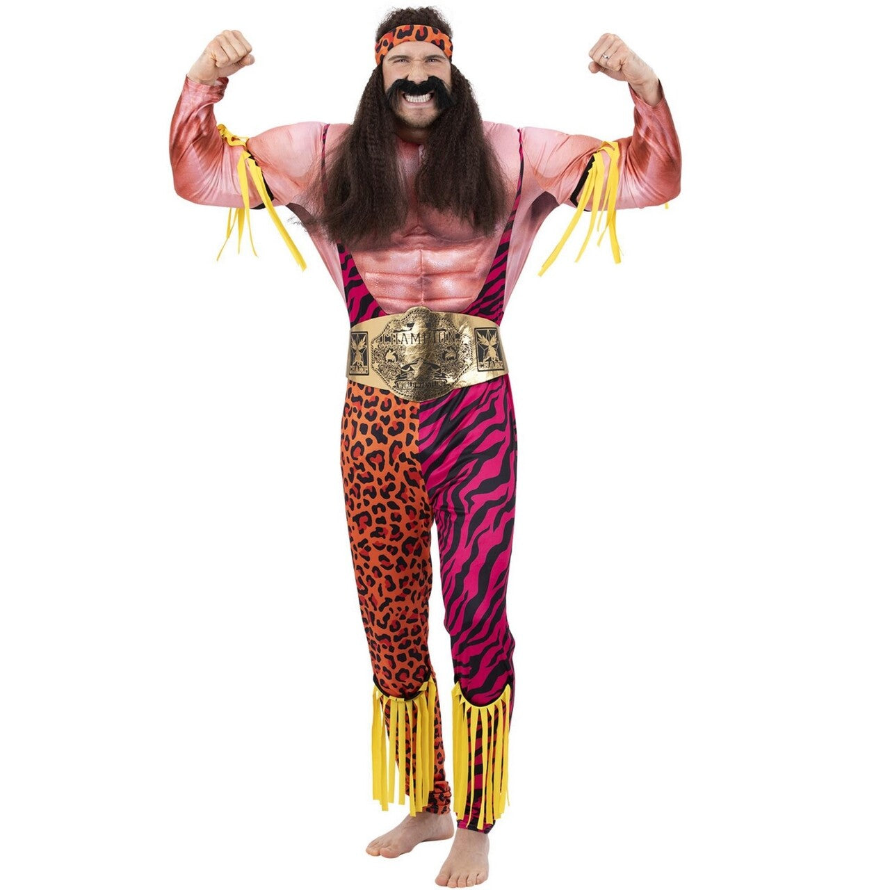 Op deze afbeelding zie je een Kostuums, van het merk Smiffy's. Jaren 80 Wrestle Beast Champion Man Kostuum