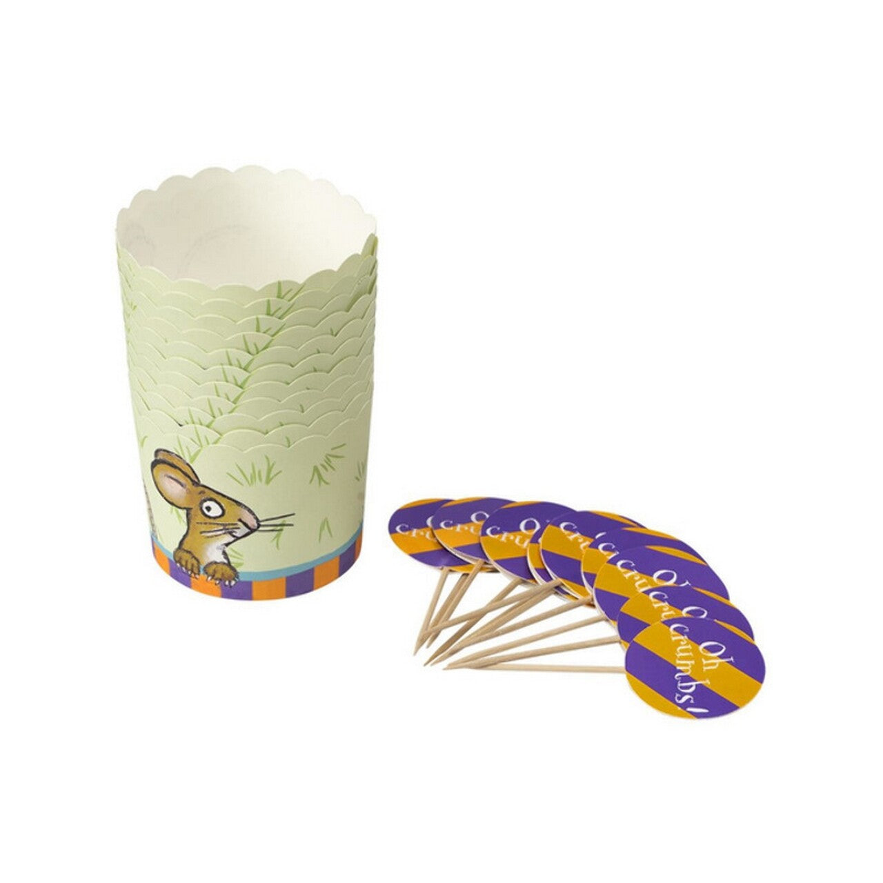 Op deze afbeelding zie je een Decoratie, van het merk Smiffy's. Gruffalo Cupcake Vormpjes Met Toppers 8 Stuks
