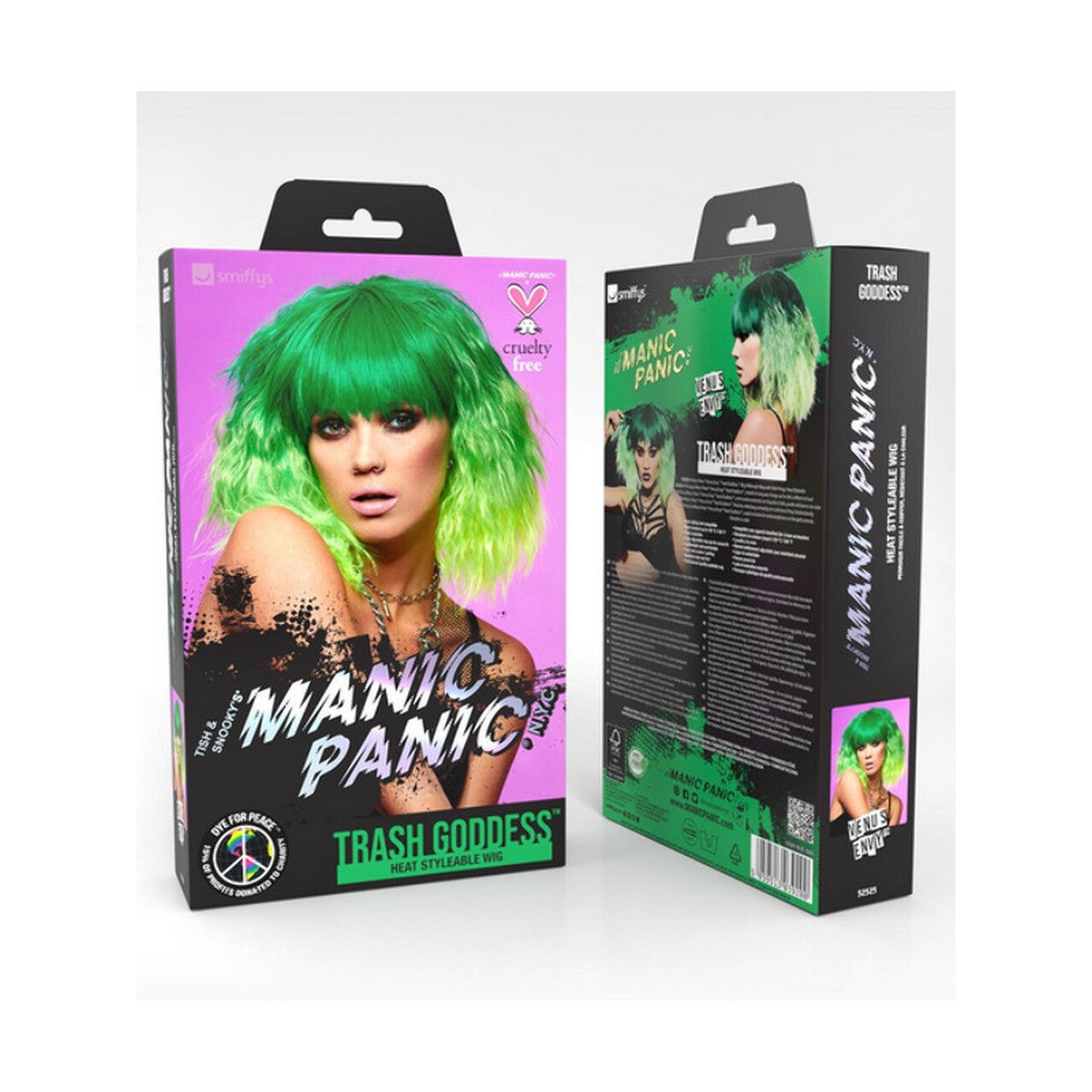 Op deze afbeelding zie je een Accessoires, van het merk Smiffy's. Venus Envy Groen Pruik