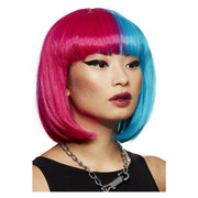 Op deze afbeelding zie je een Accessoires, van het merk Smiffy's. Blue Valentine Roze Blauw Pruik