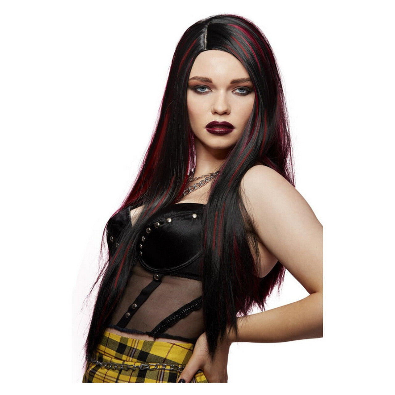 Op deze afbeelding zie je een Accessoires, van het merk Smiffy's. Vampire Kisses Pruik Rode Highlights