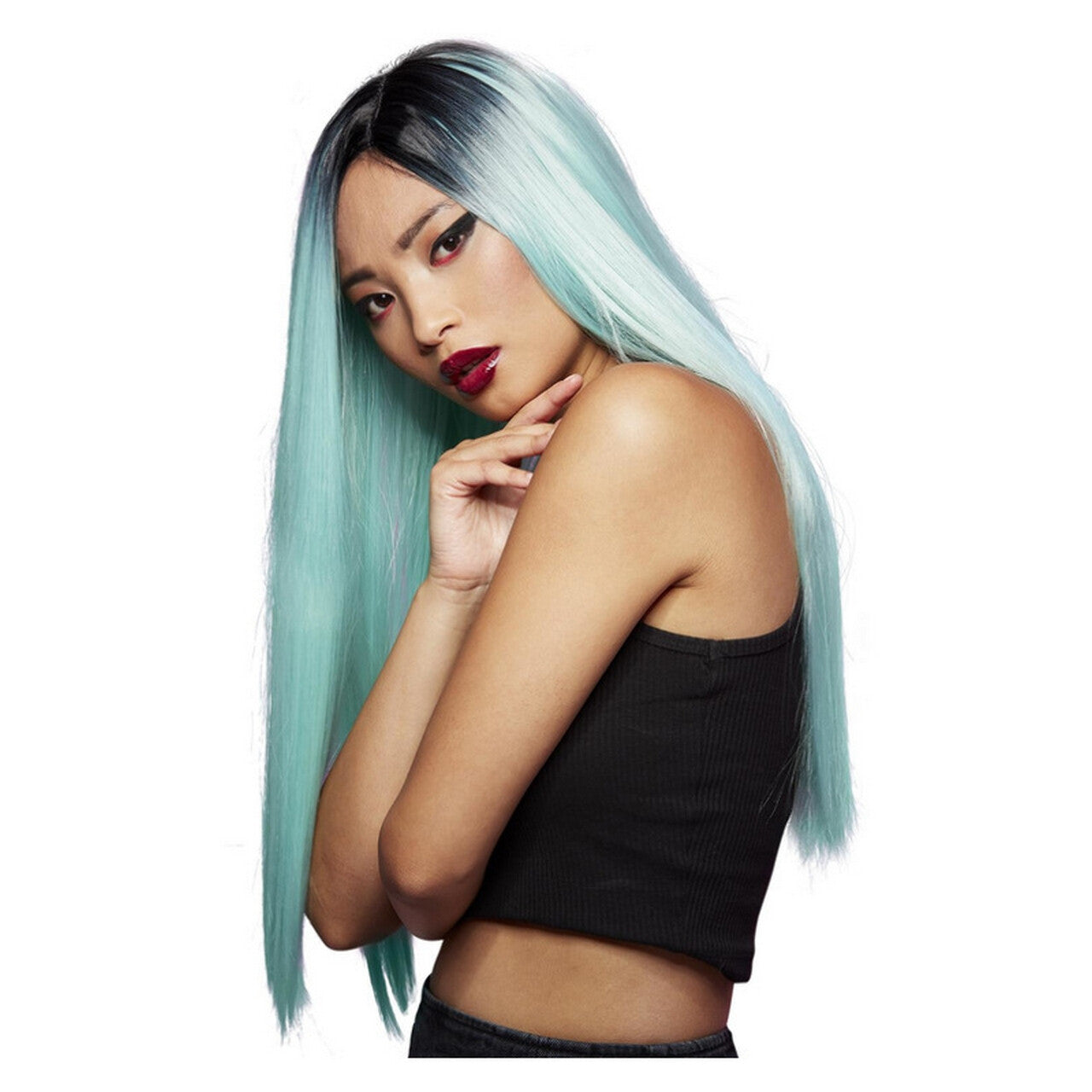 Op deze afbeelding zie je een Accessoires, van het merk Smiffy's. Sea Nymph Pruik IJsblauw
