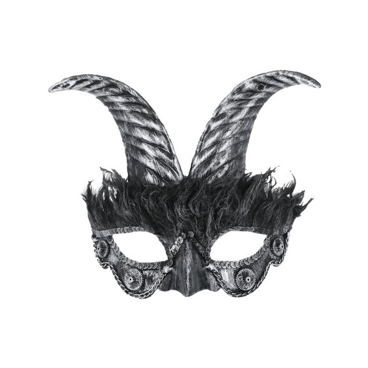Op deze afbeelding zie je een Accessoires, van het merk Smiffy's. Duivelse Mysterieuze Hoorn Masker Zilver