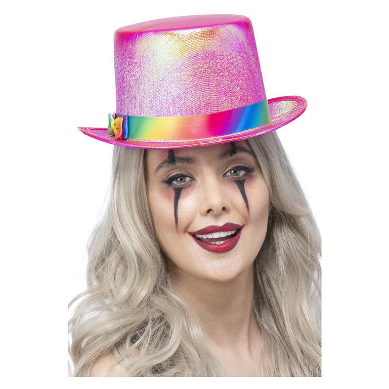 Op deze afbeelding zie je een Accessoires, van het merk Smiffy's. Eenhoorn Clown Hoed Roze