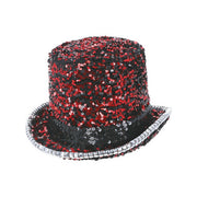 Op deze afbeelding zie je een Accessoires, van het merk Smiffy's. Pailletten Glinster Hoed Showmaster Rood Zwart