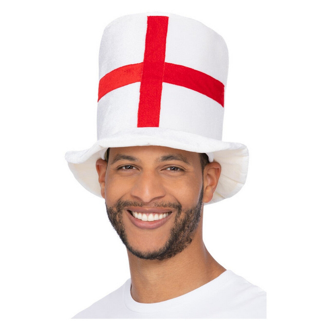 Op deze afbeelding zie je een Accessoires, van het merk Smiffy's. Hoge Britse Hoed Wit Rood