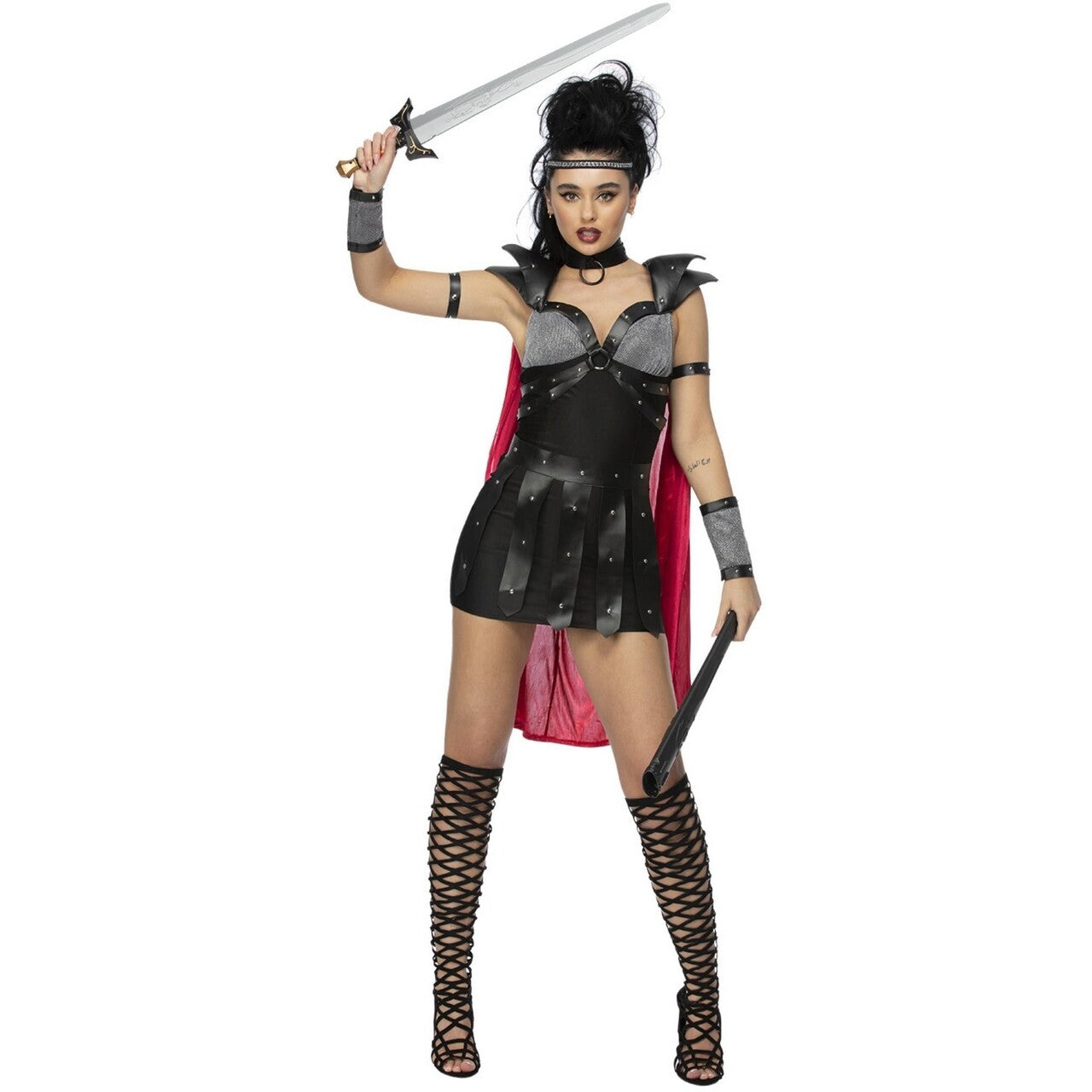 Op deze afbeelding zie je een Kostuums, van het merk Smiffy's. Lucilla De Dappere Gladiator Vrouw Kostuum