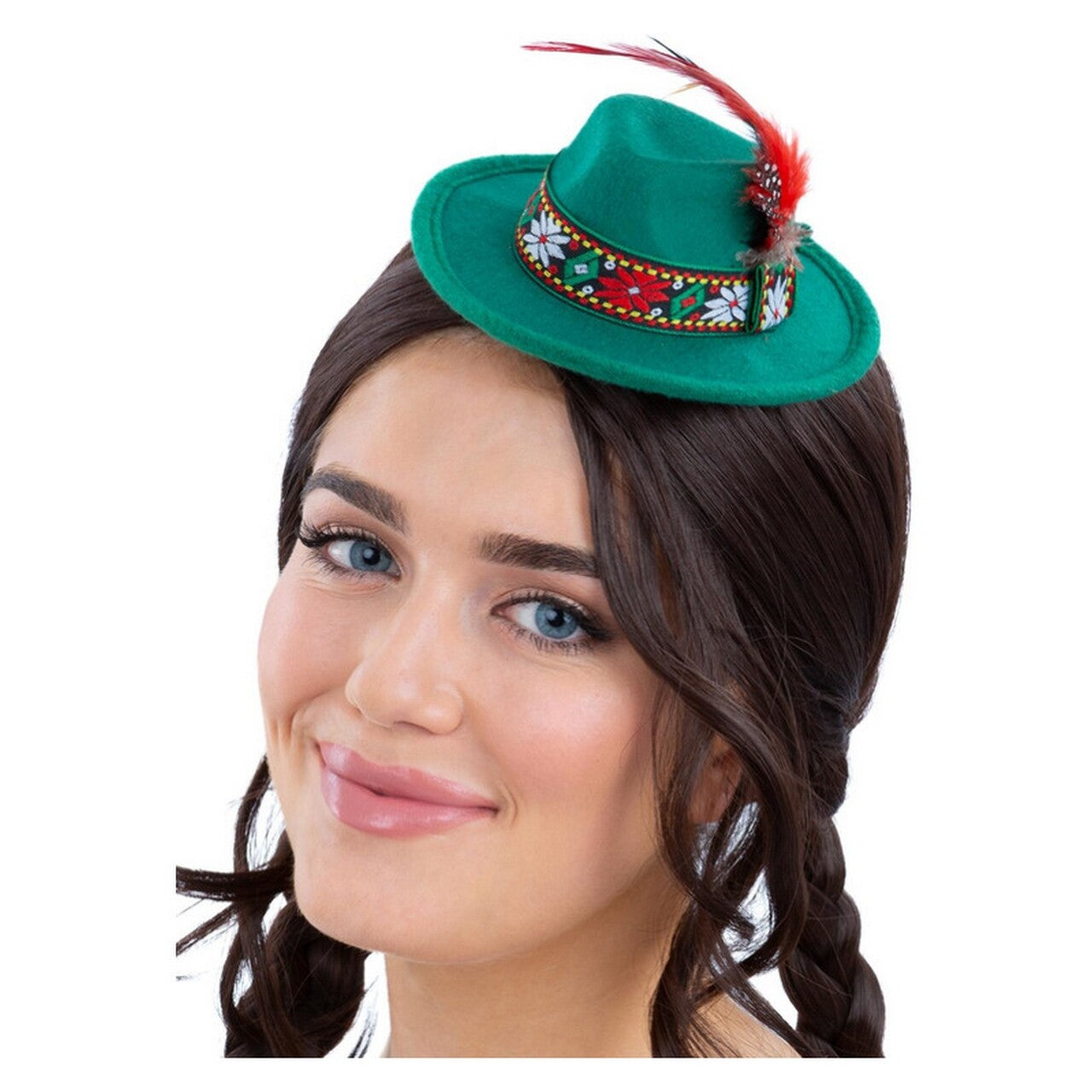 Op deze afbeelding zie je een Accessoires, van het merk Smiffy's. Mini Hoed Tilly Tirol Groen