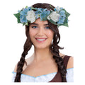 Boho-Blumenkranz Blau-Weiß