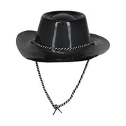 Op deze afbeelding zie je een Accessoires, van het merk Smiffy's. Zwarte Metallic Cowboy Hoed