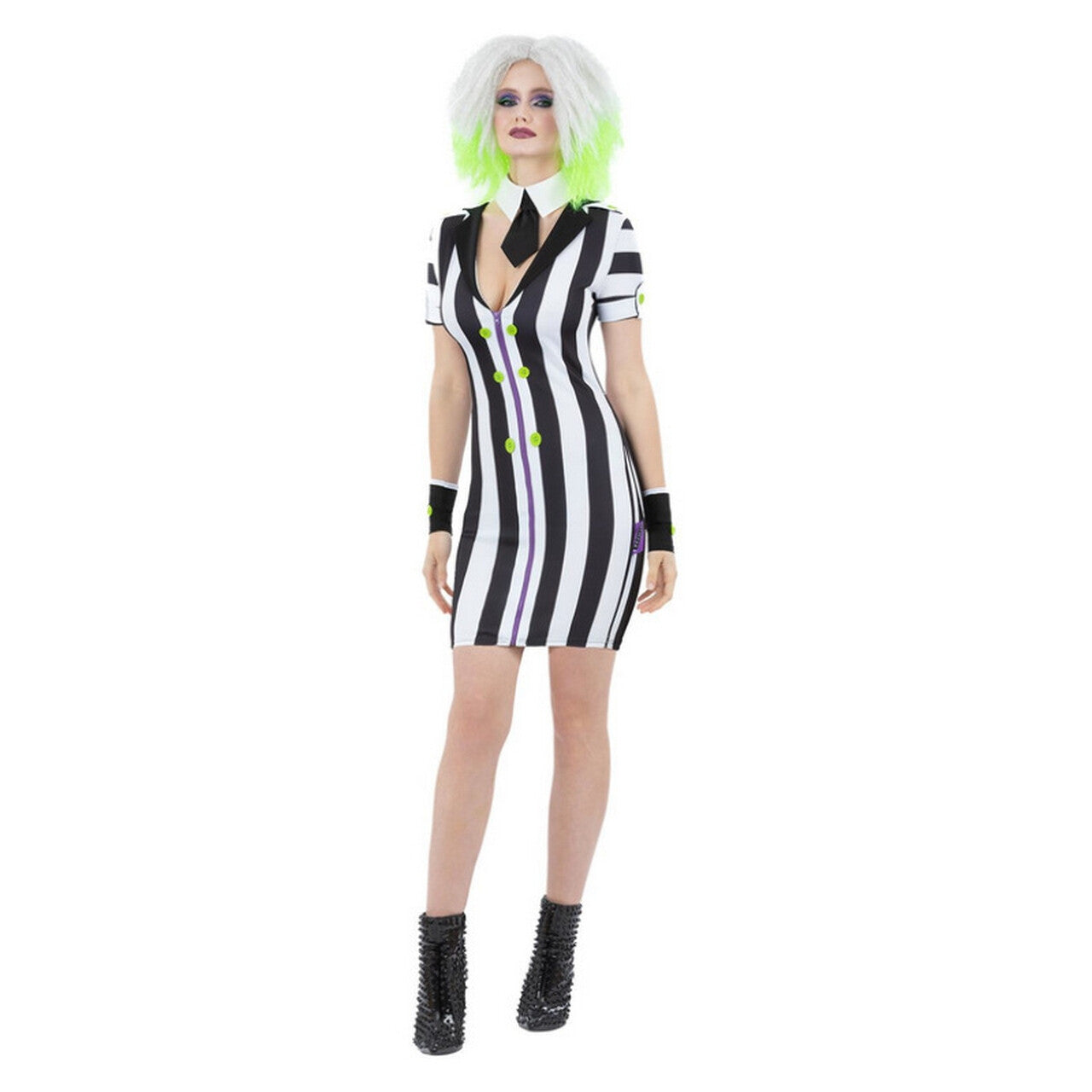 Op deze afbeelding zie je een Kostuums, van het merk Smiffy's. Spannende Beetlejuice Vrouw Kostuum