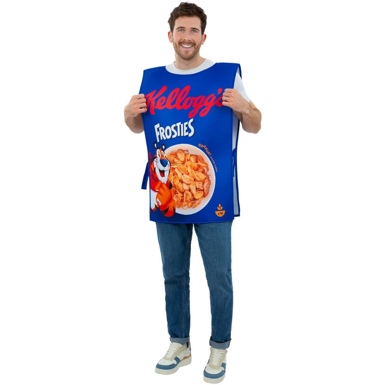 Op deze afbeelding zie je een Kostuums, van het merk Smiffy's. Kelloggs Frosties Cereal Box Kostuum