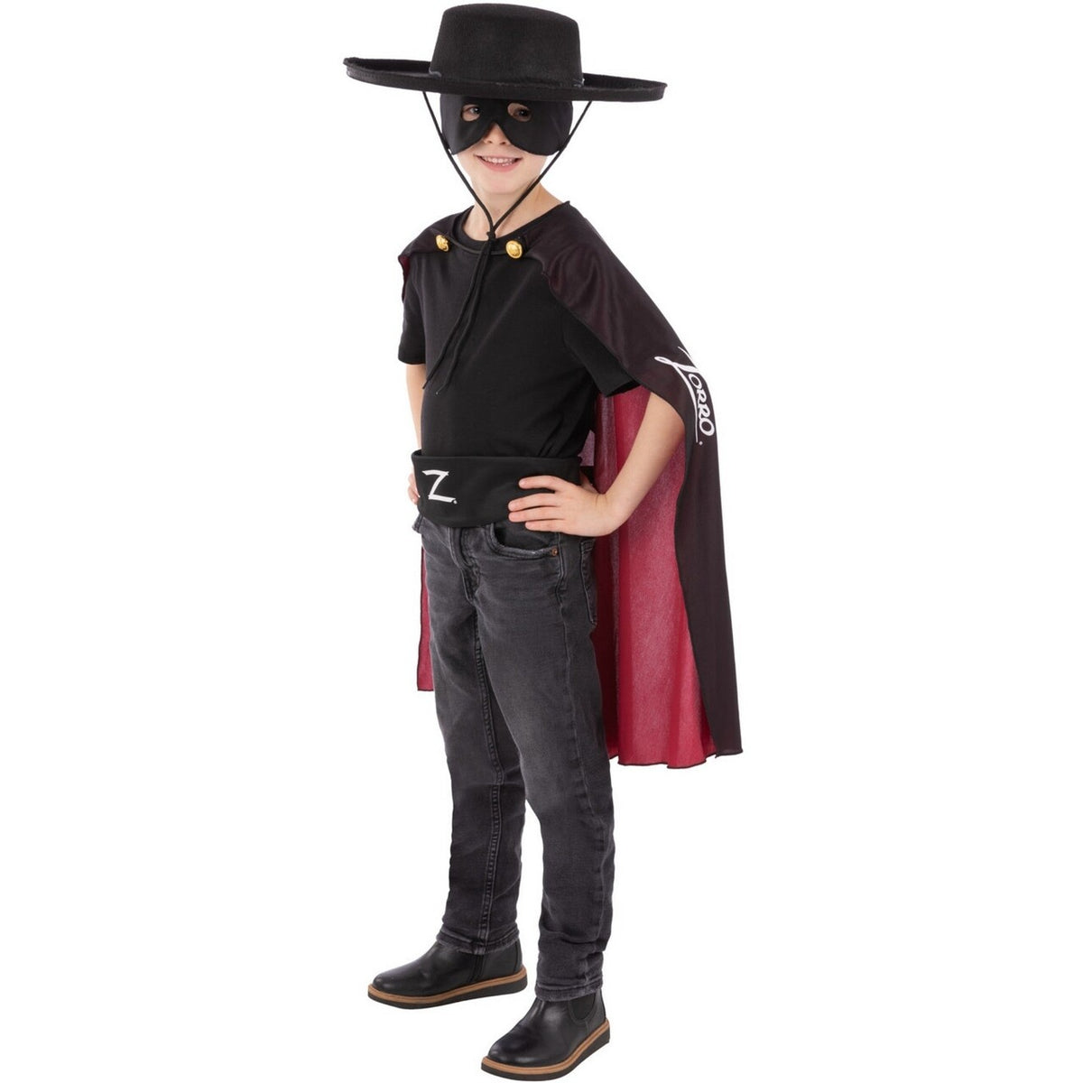 Op deze afbeelding zie je een Kostuums, van het merk Smiffy's. Zorro Kind Set Kind Kostuum