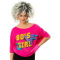 Neonpinkes 80er Batwing-Shirt Damen
