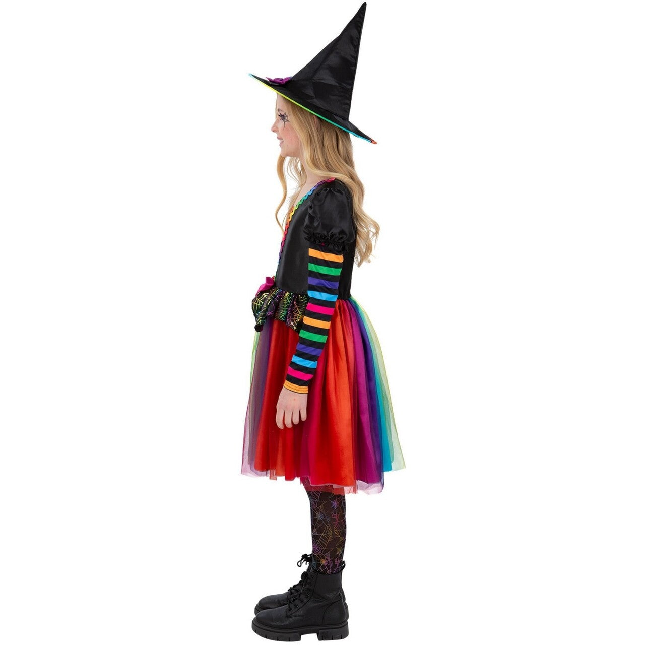 Op deze afbeelding zie je een Kostuums, van het merk Smiffy's. Vrolijke Regenboog Heks Klaartje Kleurrijk Meisje Kostuum