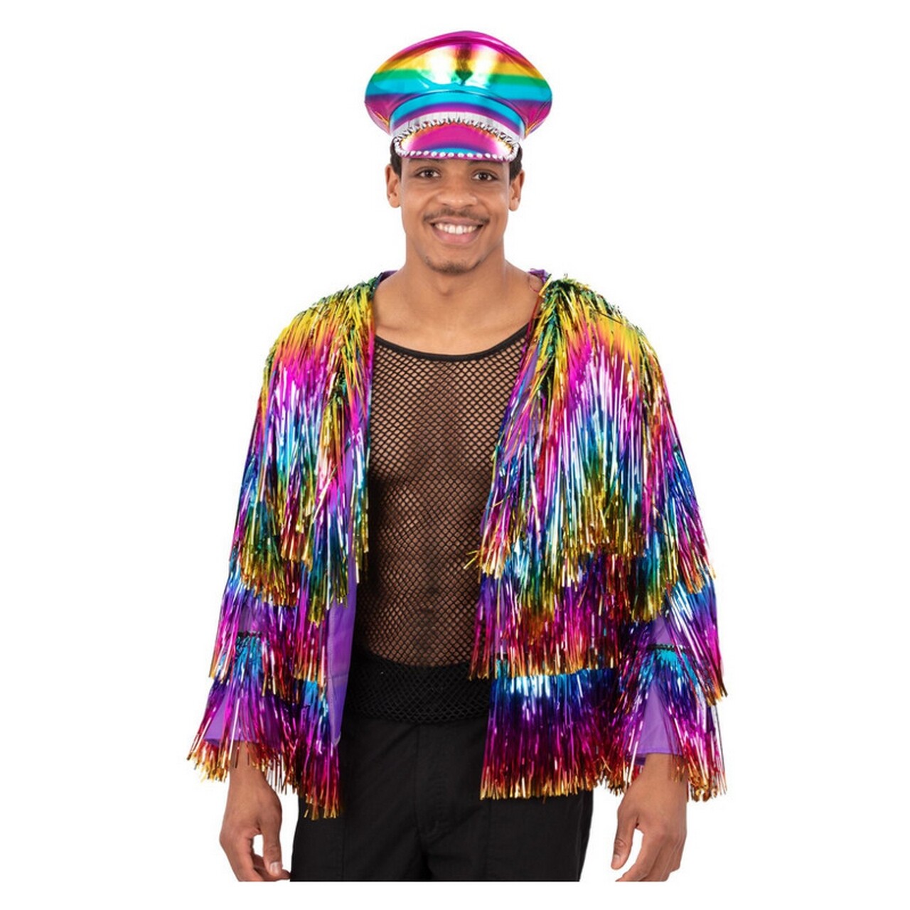 Op deze afbeelding zie je een Kostuums, van het merk Smiffy's. Festival Jas Regenboog Droom