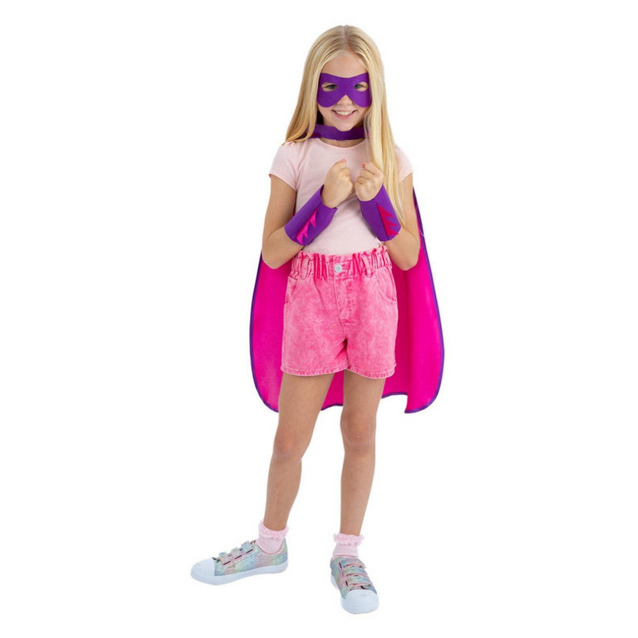 Op deze afbeelding zie je een Kostuums, van het merk Smiffy's. Super Hero Set Boom Meisje