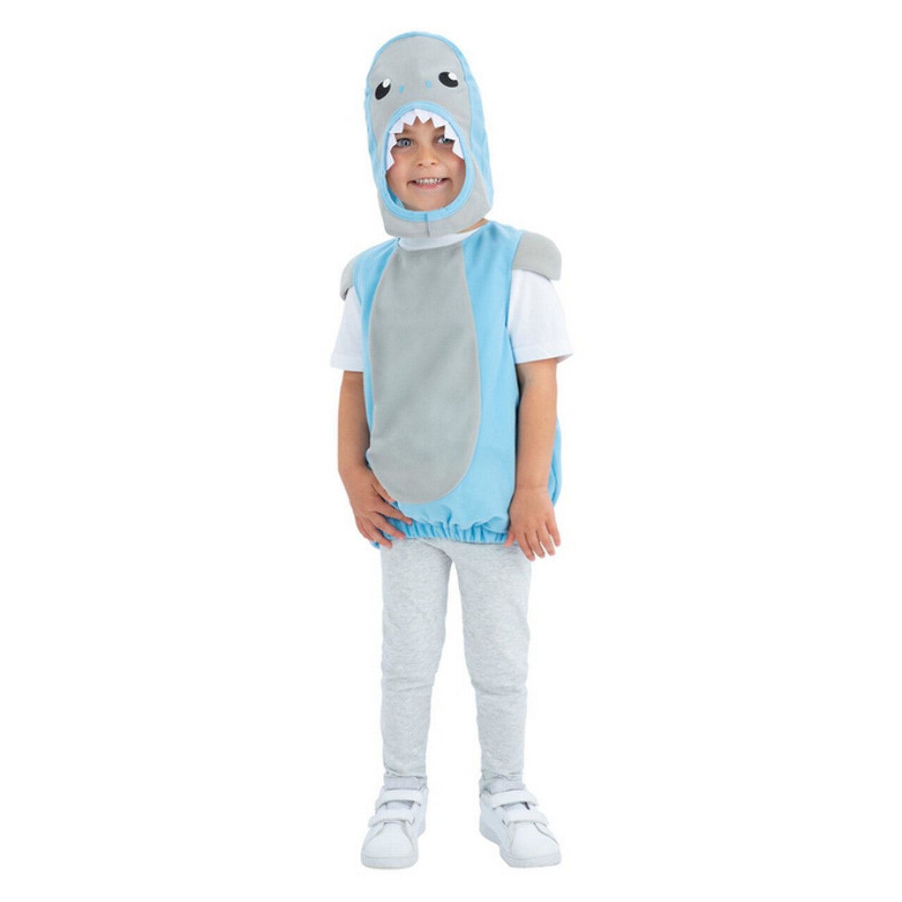 Op deze afbeelding zie je een Kostuums, van het merk Smiffy's. Baby Haai Blauw Kind Kostuum