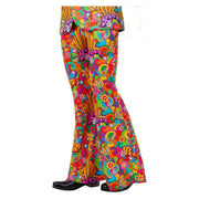 Op deze afbeelding zie je een Kostuums, van het merk Smiffy's. Wijde Pijpen Broek Peace Flared 60s Style Man