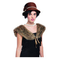 1920er Jahre Ordentliche Dame Accessoire Set Rot Fake Fell