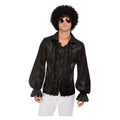 Schwarzes Hemd 60er -Rouches Herren