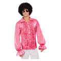 Rosa 60s Rouches Shirt Herren