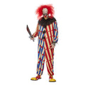 Gestreifter Beängstigender Clown Herrenkostüm