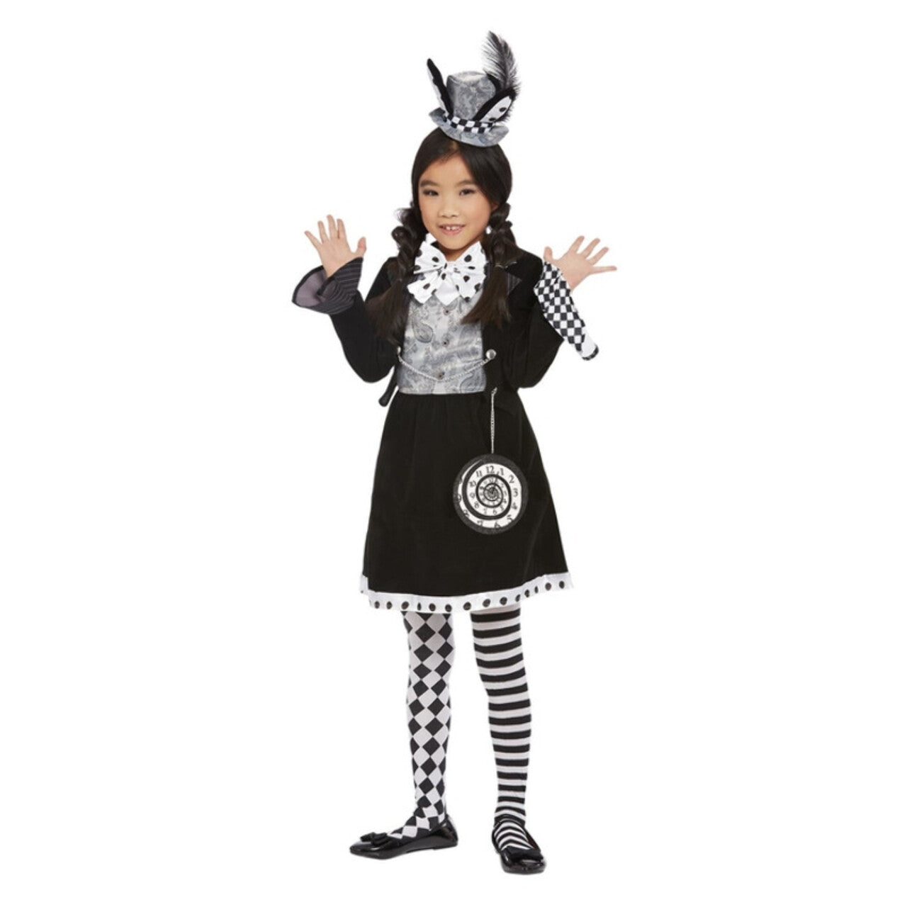 Op deze afbeelding zie je een Kostuums, van het merk Smiffy's. Mini Mad Hatter Meisje Kostuum